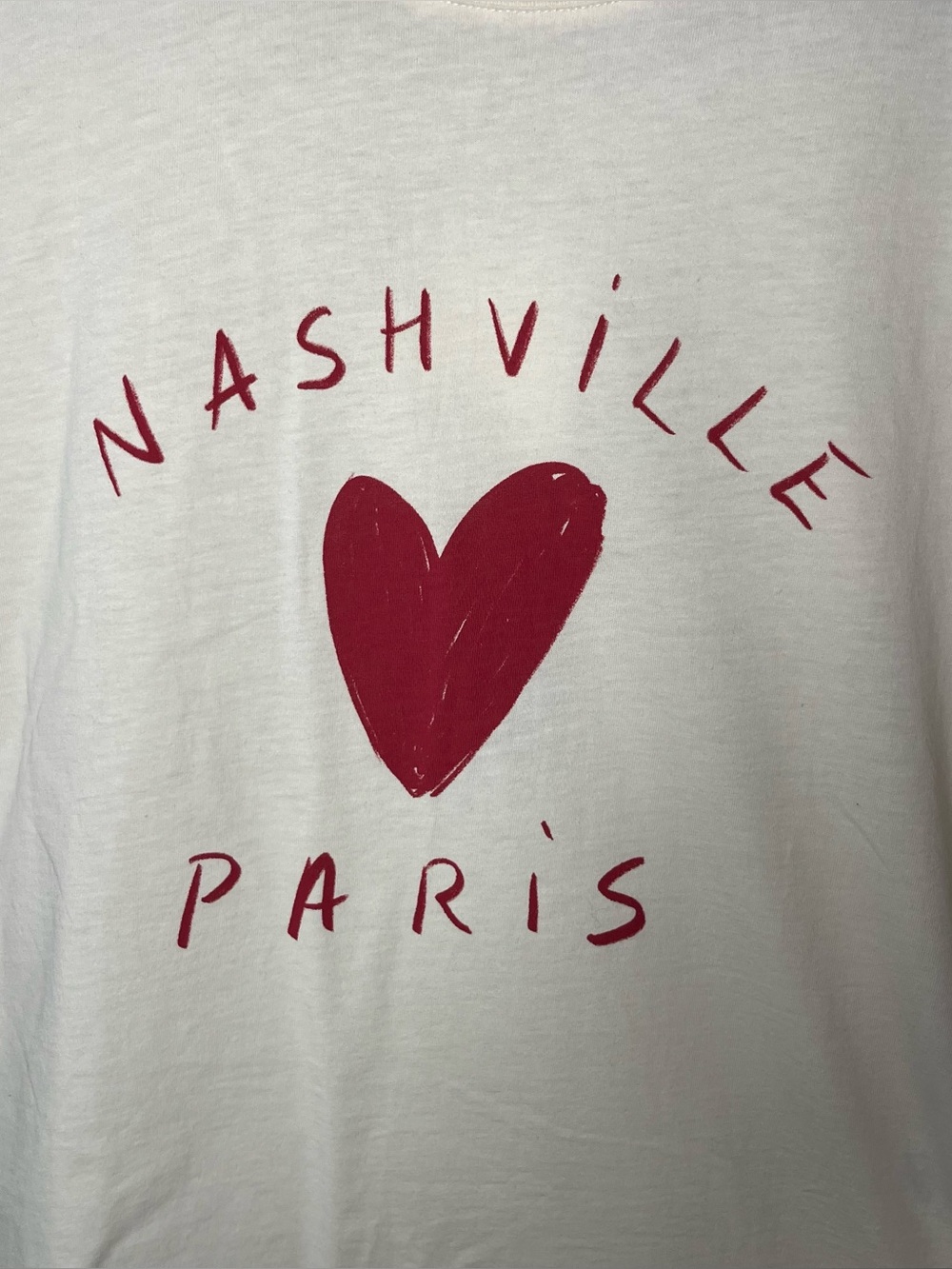 NEW Sezane Ivory Nashville Loves Paris Graphic Tee Shirt Size Small - Picture 3 of 7